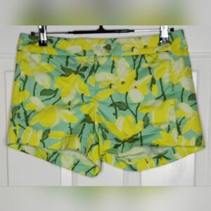 J. Crew Yellow & Green Floral Women's Shorts Size 6